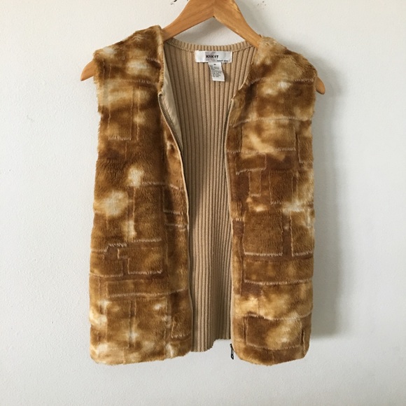Vintage Faux Fur Vest Sz M - Picture 1 of 5